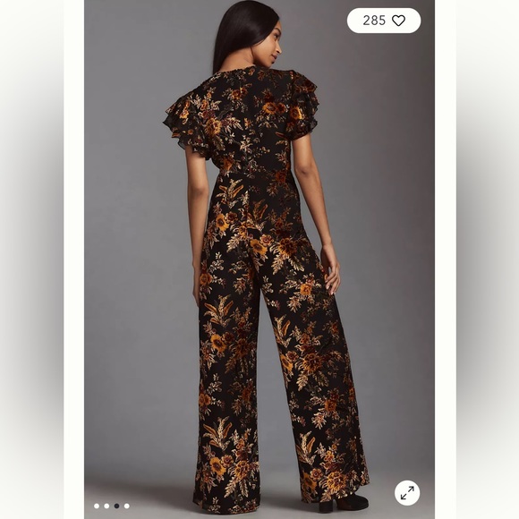 Anthropologie NWT HUTCH FLORAL WRAP-FRONT JUMPSUIT size 2. - Picture 3 of 9